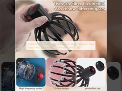 Adecuado para la cabeza / cuero cabelludo correas ajustables Octopus Claw Massager cuero cabelludo con logotipo de color personalizado