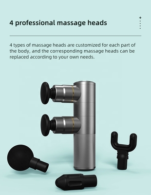 5 velocidad 2 cabeza pistola de masaje de fascia inteligente recargable masajeador de fascia inteligente