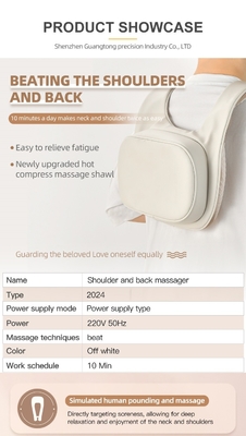 Masajeador 3D de cuello y hombro con calentamiento ajustable de masaje de rodillaje