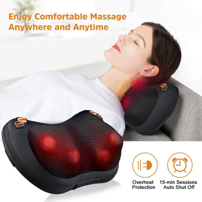 36W almohada de masaje caliente 4 modo de masaje vibratorio cojín de masaje PU de cuero cubierto