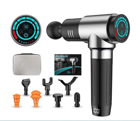 60dB LCD con pantalla táctil Masajista de percusión Negro Mini Masajista recargable