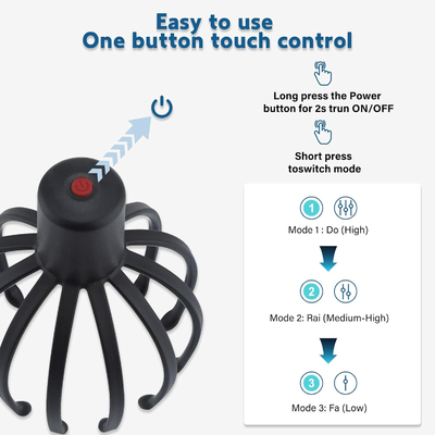 Adecuado para la cabeza / cuero cabelludo correas ajustables Octopus Claw Massager cuero cabelludo con logotipo de color personalizado