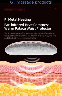 Pad de calentamiento menstrual con pantalla digital de color blanco rosa - Cinturón de masaje abdominal rosa para aliviar la incomodidad